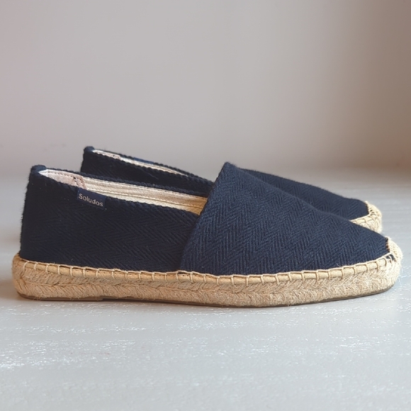 Soludos Black Espadrille Flats size 8 - Picture 2 of 10
